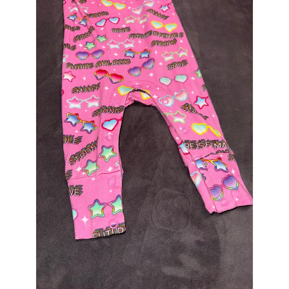 Posh Peanut Pink Future Is Female Bamboo Sleeveless Romper 12-18 Months - Picture 4 of 5